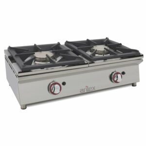 Cocina A Gas Sobremostrador ARILEX De 2 Fuegos De 5,8 + 5,8 Kw 80CGN