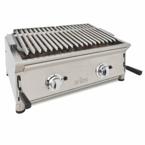 Barbacoa A Gas 70 Cm Piedra Volcánica ARILEX Con Parrilla Inoxidable Regulable En 3 Alturas Línea 600 70BAR