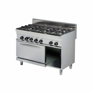 Cocina a gas 6 fuegos 6x6kw con horno de 6Kw1200x700x900h mm GR732 ARISCO (OUTLET)