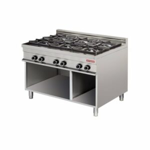 Cocina a gas 6 fuegos 6x8kw 1275x900x900h mm GR931 ARISCO