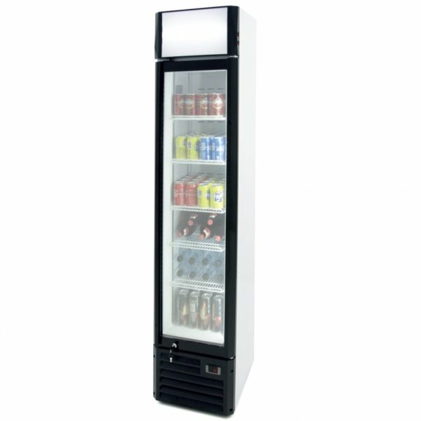 Armario Expositor Refrigerado con puerta de vídrio Slim line de 390x480x1880mm CSL-160