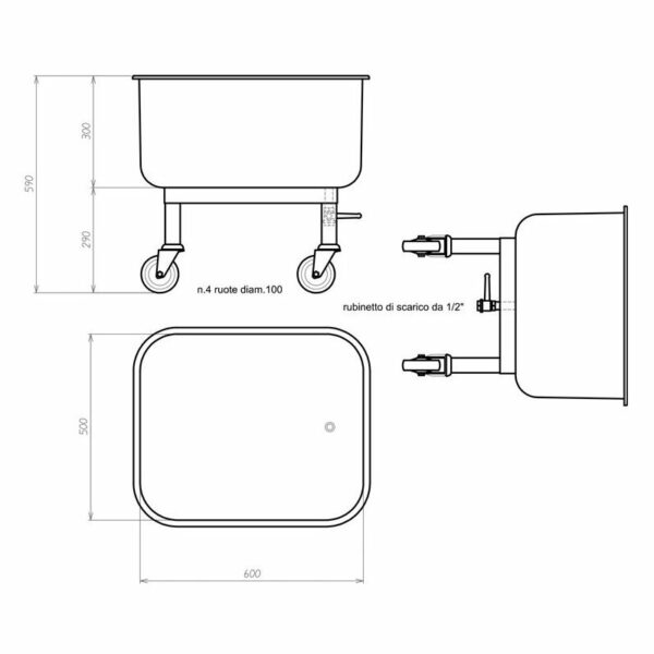 Carro para lavado CPL-65 EDENOX