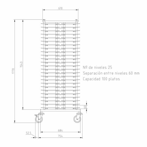 Carro Portaplatos de 100 platos CPP-100 EDENOX