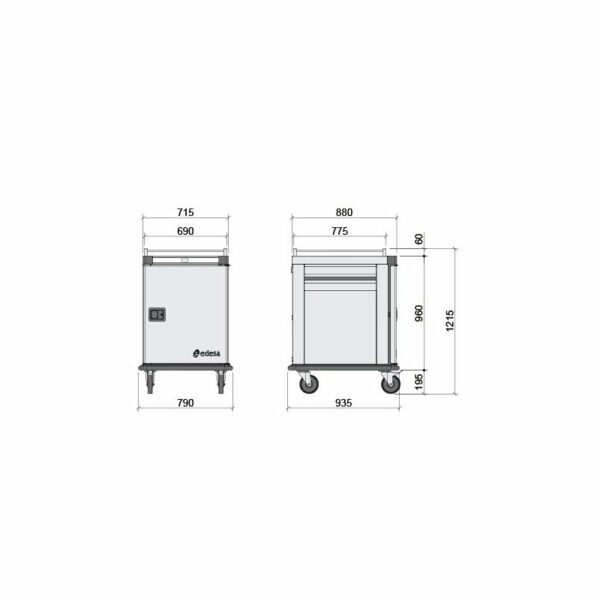 Carro caliente 10 bandejas GN2/1 THERMIK HTB-10 EDENOX