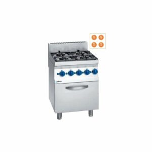 Cocina a gas 4 fuegos con horno eléctrico Snack 650 SCGHE-60 E EDENOX