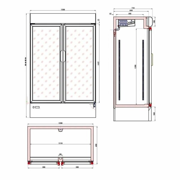 Armarios Refrigerados para exposición con Cabezal Luminoso de 2 puertas APE-902 EDENOX