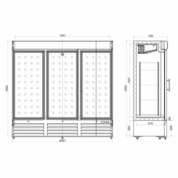 Armario Mantenimiento de Congelados para Exposición con cabezal iluminado de 2 puertas ACE-902-C HC EDENOX