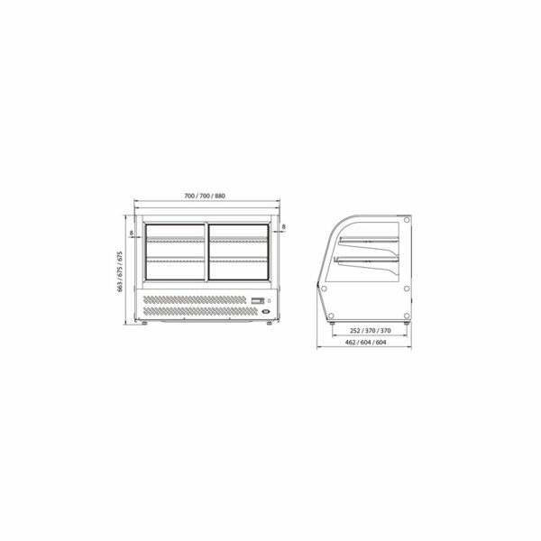 Vitrina Expositora Caliente Sobremesa de +30°C a +90°C VECS-1 EDENOX