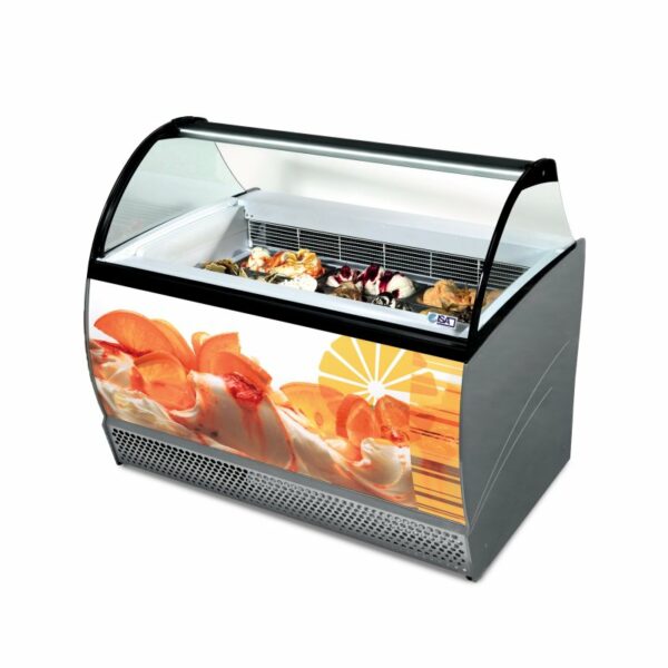 Vitrina Expositora Refrigerada Profesional para Heladerías Cristal Curvo NEW ISABELLA EUROFRED