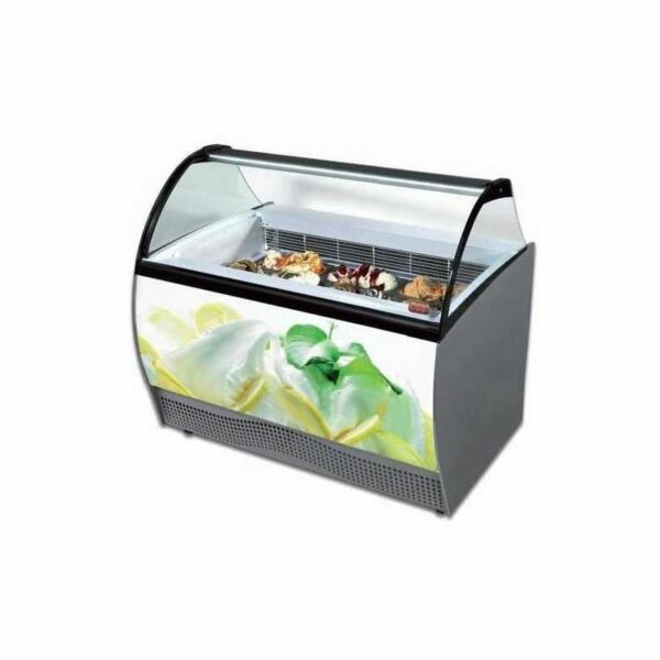 Vitrina Expositora Refrigerada Profesional para Heladerías Cristal Curvo COF BRAVA-BERMUDA DIFRIHO