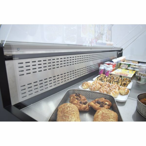 Vitrina Refrigerada Pastelería de 2 metros Fondo 973 mm Frío Estático - Exposición Inox - 2 Estantes Línea CORDOBA VRE-200-P