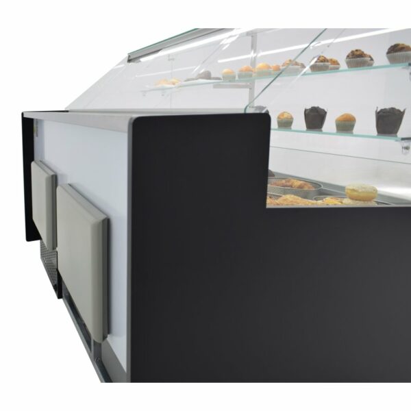 Vitrina Refrigerada Pastelería de 2 metros Fondo 973 mm Frío Estático - Exposición Inox - 2 Estantes Línea CORDOBA VRE-200-P