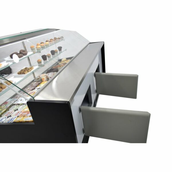 Vitrina Refrigerada Pastelería de 2 metros Fondo 973 mm Frío Estático - Exposición Inox - 2 Estantes Línea CORDOBA VRE-200-P